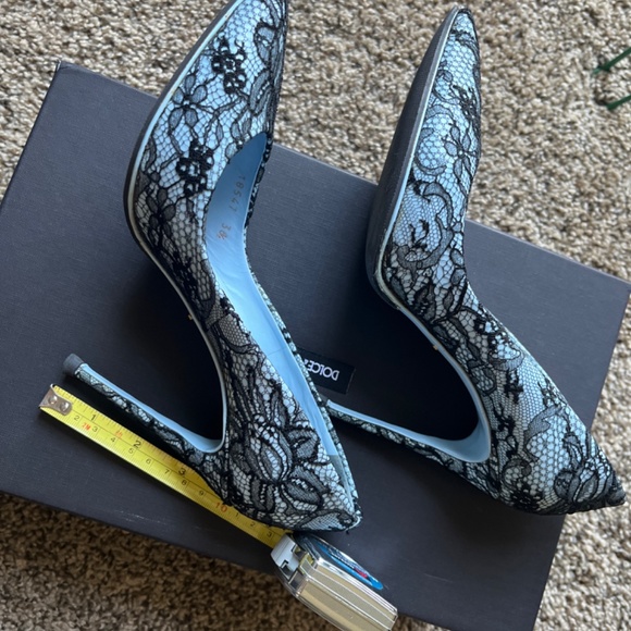 Authentic Dolce & Gabbana heels, multicolored light blue - size 6.5 - Picture 10 of 12